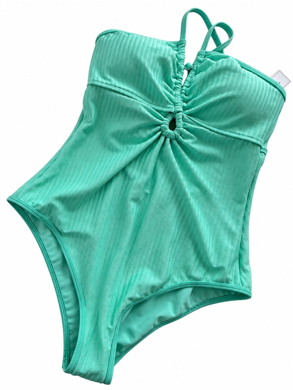Salt + Cove Girls Mint Green One-Piece Swimsuit with Front Ring Detail